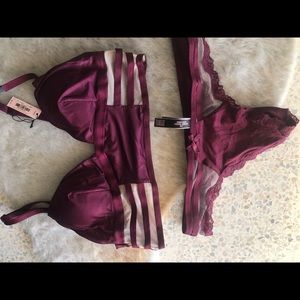 NWT Victoria secret bra and thong set magenta